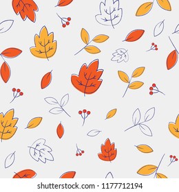 Colorful vector pattern of autumn leaves