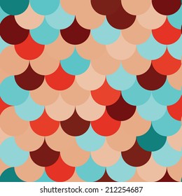 Colorful vector pattern, colorful circles, hipster style, pattern, Japanese style, fish scales in a beautiful design, fashion background. Desktop, phone, computer.