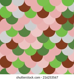 Colorful vector pattern, colorful circles, hipster style, pattern, Japanese style, fish scales in a beautiful design, fashion background. Desktop, phone, computer.