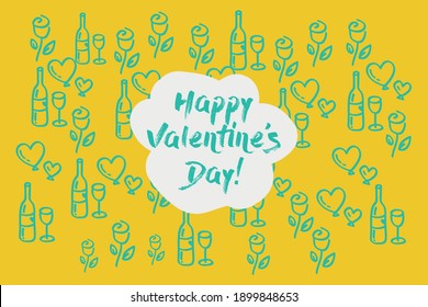 Colorful vector pattern design for Valentine's Day. 