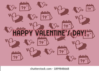 Colorful vector pattern design for Valentine's Day. 