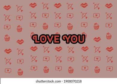 Colorful vector pattern design for Valentine's Day.