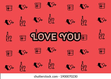 Colorful vector pattern design for Valentine's Day.