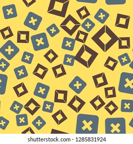 Colorful vector pattern with different shapes objects. Texture background for textile, print, paper, fabric background, wallpaper