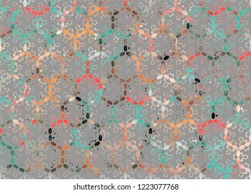 Colorful vector pattern with insects. Vector Christmas seamless pattern. Colorful festive bright insects on a gray background. Suitable for packaging, paper, fabric, cloths, covers, wallpaper.