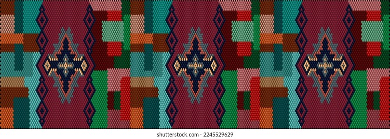 Patrón vectorial colorido al estilo latinoamericano