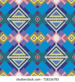 Colorful vector pattern seamless with Rectangular ornament for Carpet , textile, wallpaper or other prints 