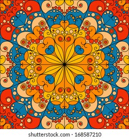 Colorful vector patterned background. Arabesque ornament