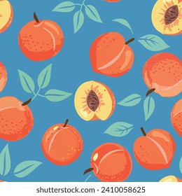 Colorful vector peach seamless pattern background