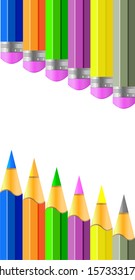 Colorful vector pencil background. Creative and idea concept.