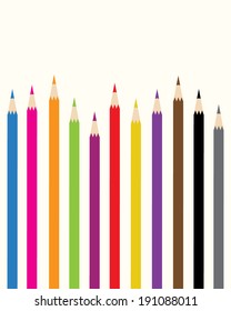 Colorful Vector Pencil Crayon Set 
