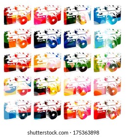 Colorful vector photo camera pattern