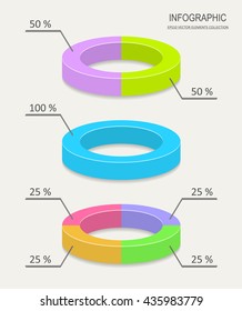 Colorful vector pie chart infographics for business report