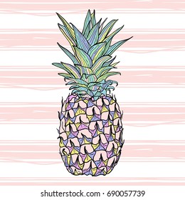 Colorful vector pineapple