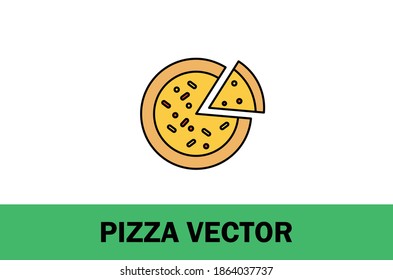 Colorful vector of pizza icon. Isolated on white background. For Designer.