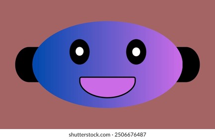 
Colorful vector poster with a Robotic Cheerful face. Portrait isolated on background