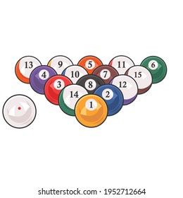 Colorful vector poster template for billiard tournament.