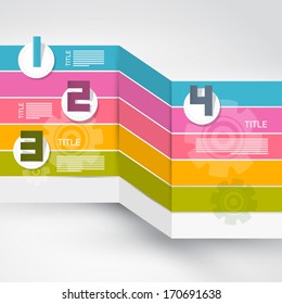 Colorful Vector Progress Steps for Tutorial, Infographics