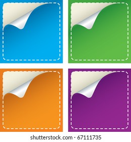 Colorful Vector Promotional Sticker Set