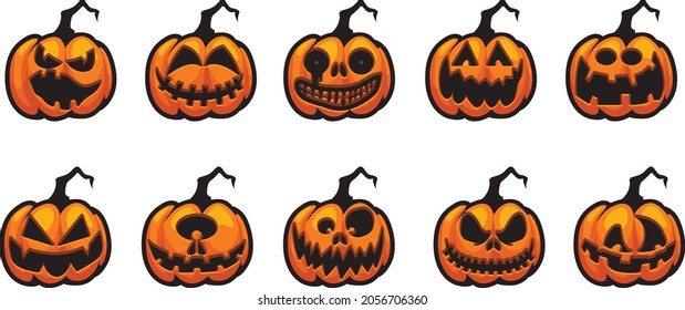 colorful vector pumpkins for halloween