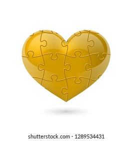 Colorful vector puzzle heart.
