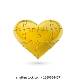 Colorful vector puzzle heart.