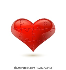 Colorful vector puzzle heart