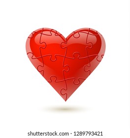 Colorful vector puzzle heart