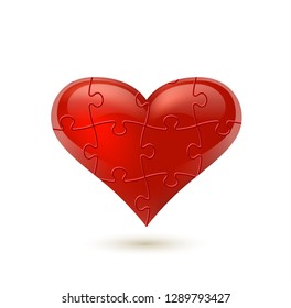 Colorful vector puzzle heart