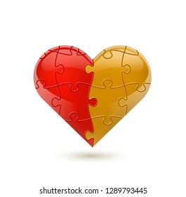 Colorful vector puzzle heart