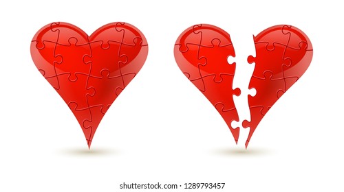 Colorful vector puzzle heart
