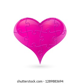 Colorful vector puzzle heart.