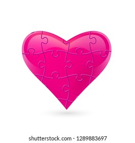 Colorful vector puzzle heart.