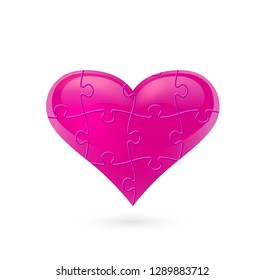 Colorful vector puzzle heart.