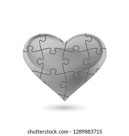 Colorful vector puzzle heart.