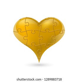 Colorful vector puzzle heart.