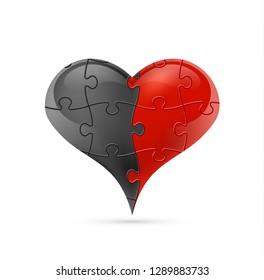 Colorful vector puzzle heart.