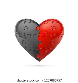 Colorful vector puzzle heart.