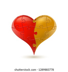 Colorful vector puzzle heart.