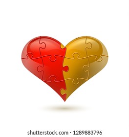 Colorful vector puzzle heart.