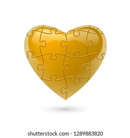 Colorful vector puzzle heart.