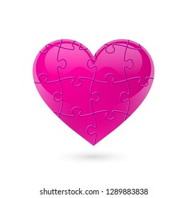 Colorful vector puzzle heart.