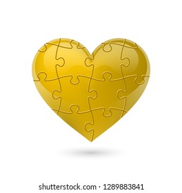 Colorful vector puzzle heart.