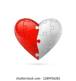 Colorful vector puzzle heart