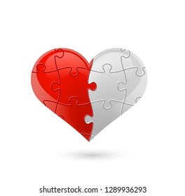 Colorful vector puzzle heart