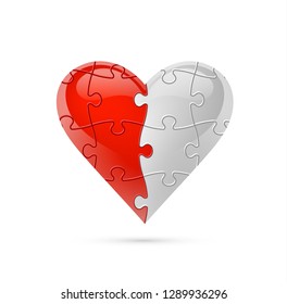 Colorful vector puzzle heart