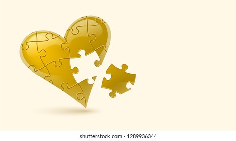 Colorful vector puzzle heart