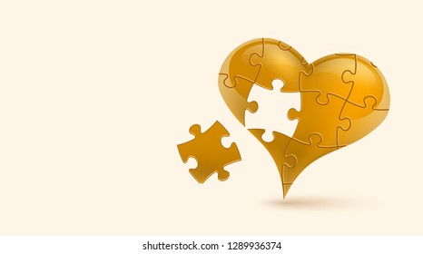 Colorful vector puzzle heart