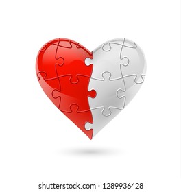 Colorful vector puzzle heart