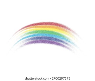 Vetor colorido arco-íris no fundo branco. Perfeito para design, fundo ou ilustração criativa. Pincel vetorial.
